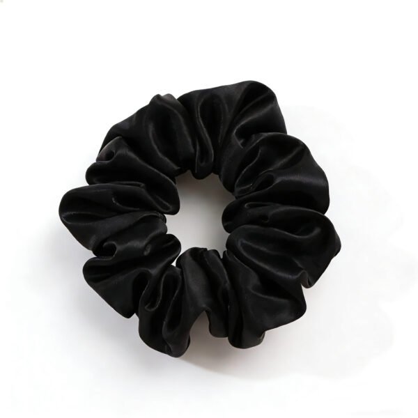 Classic Black Silk Hair Tie – 30 Momme 4cm Wide Premium Hair Accessory for Gentle Hold & Hair Protection