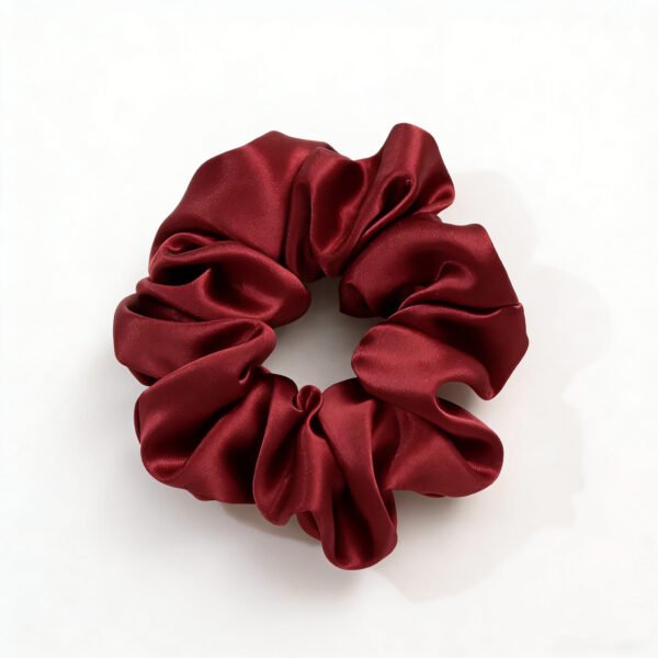 Burgundy Silk Hair Tie – 30 Momme 4cm Wide Premium Hair Accessory for Gentle Hold & Hair Protection